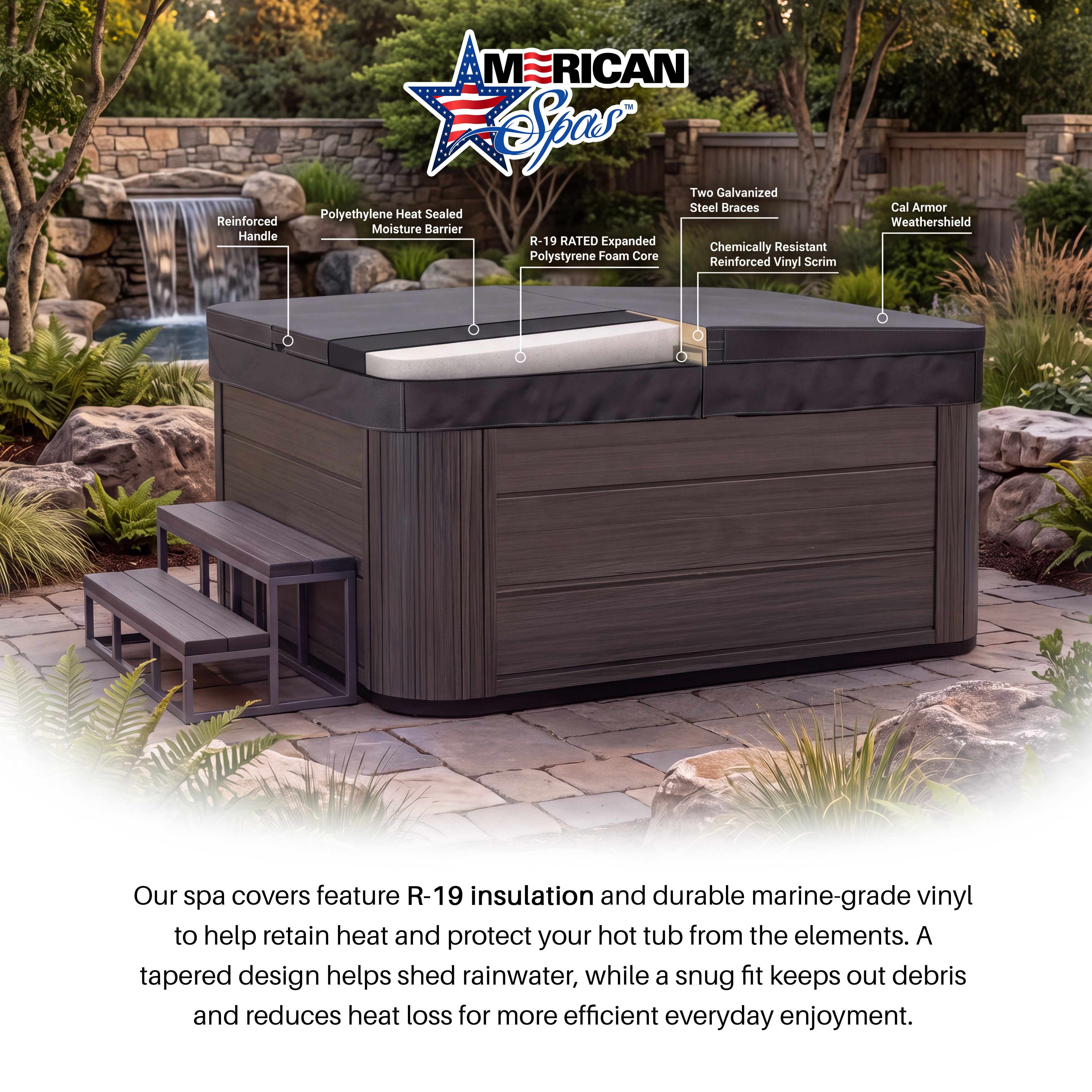 6-Person 40-Jet Premium Acrylic Lounger Spa Standard Hot Tub with Ozonator and 5.5kW Heater